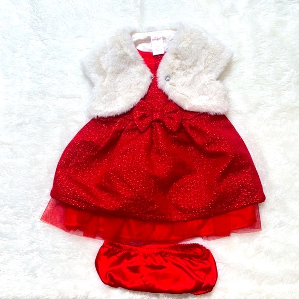 Adorable Dress w/ Faux Fur Shrug